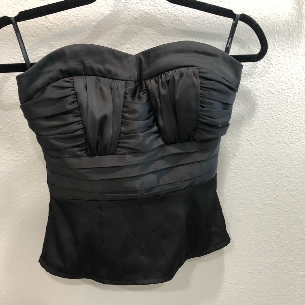 Black satin tube top